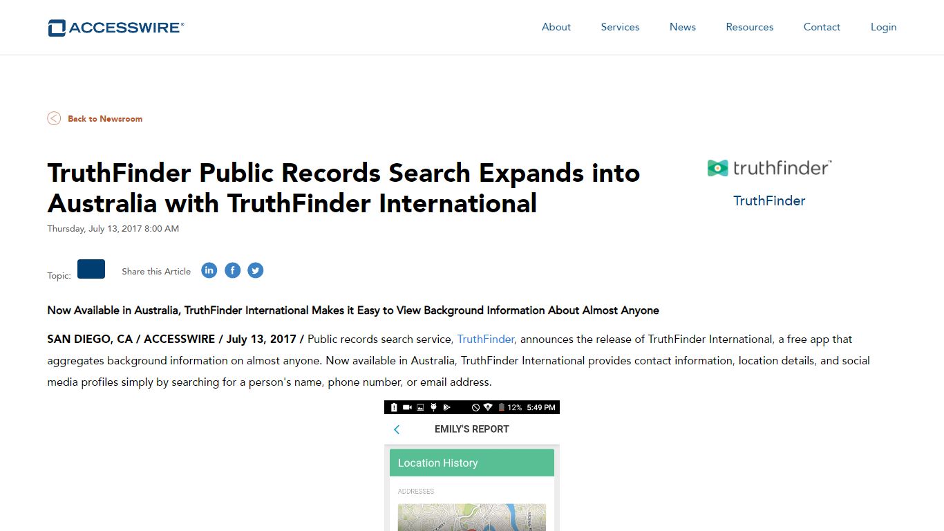 TruthFinder Public Records Search Expands into Australia with ...